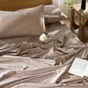 MooMee Bedding Duvet Cover Set 100% Washed Cotton Linen Like Textured Breathable Durable Soft Comfy (Solid Brown, Queen 90"x90")