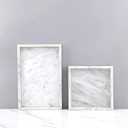Handmade Natural Marble Tray, Polished Finish, Natural Marble Construction, Contemporary Style, Jewelry Tray, 11.8 x 7.87 x 1.18 Inches (White Marble)