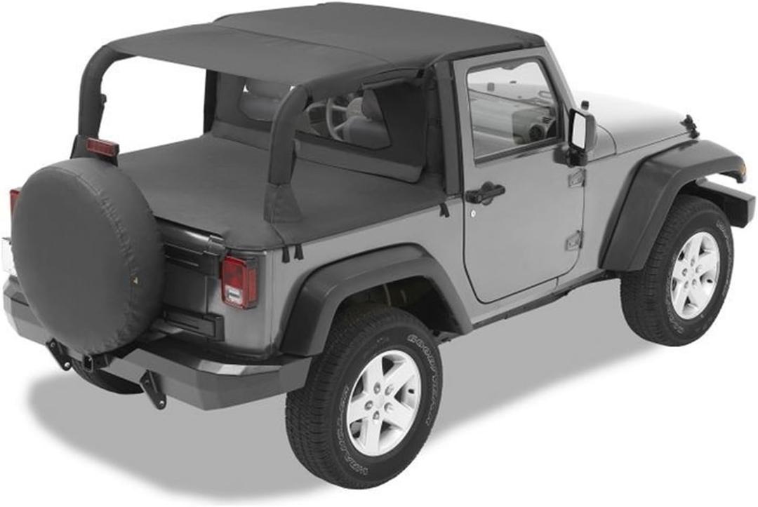 Bestop 5258535 Black Diamond Safari-Style Bikini Top for 2007-2009 Wrangler 2-Door