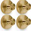 Shower Suction Cup Hooks, Strong Suction Power, Towel Hooks for Shower Glass Door, Bathroom, Kitchen, Mirrors, Tiles, Holds up to 11 lbs, Ideal for Towels, Bath Robes, Coats (Pack of 4, Champagne Bronze)