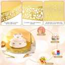 Wenqik 16 Inch Gold Cake Stand Set Metal Round Cupcake Dessert Stand with Cake Cutting, Spatula Wedding Cupcake Pastry Display Candy Holder Display for Wedding Party Birthday Baby Shower(Classic)