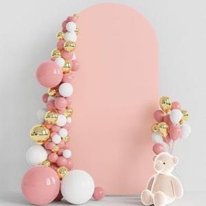 Wokceer 6.6FT Wedding Arch Backdrop Cover Spandex Fitted Wedding Arch Stand Covers Round Top Chiara Backdrop Cover for Birthday Party Ceremony Banquet Decoration Pale Pink