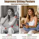 XWZO Reading Pillow for Gaming, Crocheting or Playing with Strong Arm Support, Gaming Pillow for Arm Rest When Sitting in Bed & Sofa, Lap Pillow Swen with Tiebacks and Side Pocket, Blue