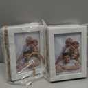 QUTREY 4x6 Collage Picture Frames White, 3 Openings Vertical 4 x 6 Hanging Photo Frames Display 4 by 6 inch Pictures for Wall Decor, 2 Pack