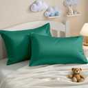 NTBAY Egyptian Cotton Toddler Pillowcases - Set of 2 - Travel Pillow Cases - 500 Thread Count Cotton 13x18 Pillow Covers - Envelope Closure Nursery Pillowcases, 13x18 Inches, Dark Green
