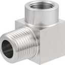 Yoebor Stainless Steel Reducer 90 Degree Barstock Street Elbow 3/8" NPT Female to 1/2" NPT Male Reducing 90-Degree Pipe Fitting 1pc
