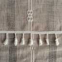 Gernaice Rustic Stripe Embroidered Tablecloth Heavy Small Square Tassel Cotton Linen Table Cloth Wrinkle Free Washable Table Cover for End Bedside Coffee Teapoy Table Tea Trolley Brown 36x36 Inch