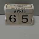 Wooden Perpetual Block Calendar for Desk, Wood Month Date Display Blocks for Teachers, Students, Classroom, Rustic Farmhouse Office Decor, Desk Accessories (5 x 4 In)