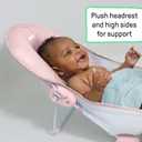 Ingenuity Foldaway 2-Position Bather, 2-Position Adjustable Support Baby Bath seat for Sink or Bathtub, Ages 0-6 Months, up to 20 pounds, Pink