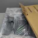 Stainless Steel Litter Box with Lid Large Enclosed High Sided Covered Metal Steel Cat Litter Box with Steps Scoop, Easy Cleaning, Odor Control, Front Entry Top Exit (Dark Grey)