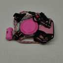 No Pull Dog Harness, Collar & Leash Set | Includes Dog Seat Belt, Collapsible Bowls & Poop Bag Dispenser. Ideal for Training, Walking, Hiking. Fits Small to Large Dogs(Pink-M)