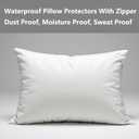 Waterproof Pillow Protectors Standard 20x38 Inches 4 Pack with Zipper Fully Sealed Dust Moisture Sweat Proof Pillow Case Cover Protector Soft White (4 Pack, King 20x38)