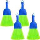 SOUJOY 4 Pack Hand Broom, Poly Fiber Small Whisk Broom for Car, Handheld Brush with Hang Hole Indoor Porches Floors Decks Driveways, Table, Keyboard and Pet Nest