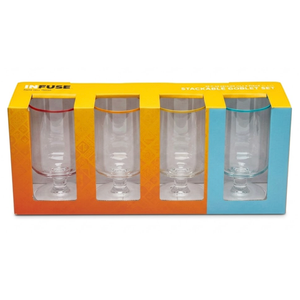 Infuse 4Pc Stackable Glass Goblet Set