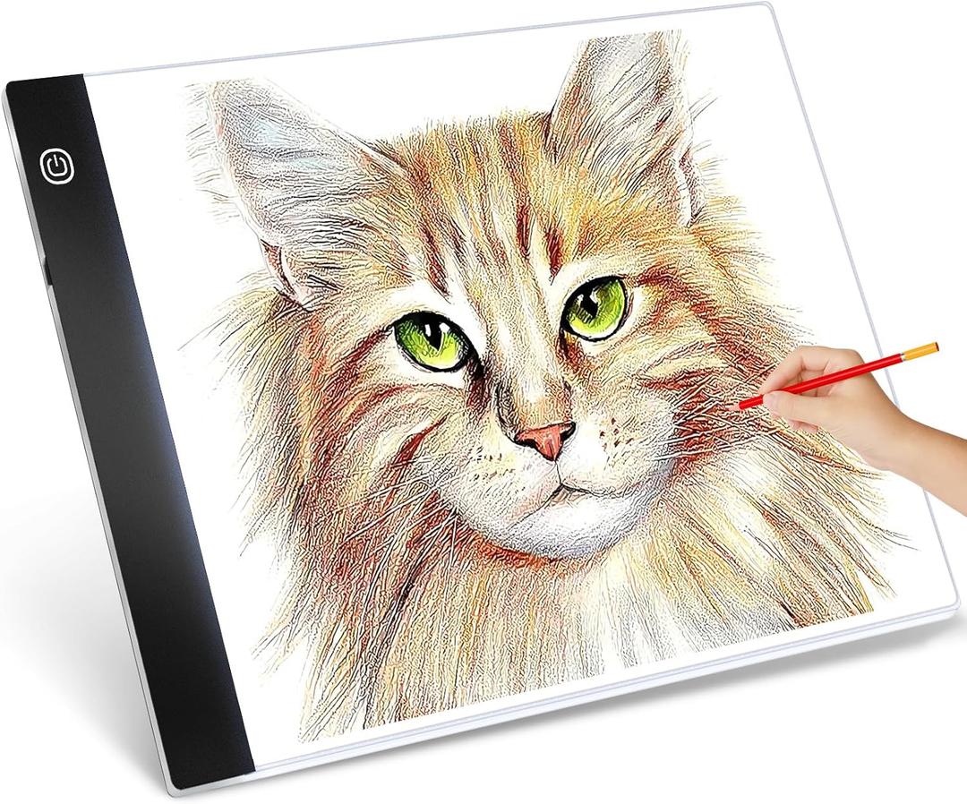 Guiseapue A4 Diamond Art Light Board, Ultra-Thin Light Pad for Painting, Light Table Tracing Light Box for Drawing, Tattoo, Weeding Vinyl, Sketching, Painting Accessories Gifts for Her, Kids, Him