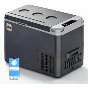 26QT SubSun 12 Volt Refrigerator, 26QT Portable Freezer Compressor Cooler, 12V Car Fridge 0~68, Single Zone Electric Cooler for Vehicles, 12/24V DC & 100-240V AC Powered for Travel, Truck, Boat, Camping