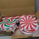 6 Pack Christmas Lollipop Pathway Lights Outdoor with Bows, 22.8" 120 LED Peppermint Candy Cane Lights 8 Modes Timer Waterproof for Xmas Garden Yard Outsides Decoration (Green Red White)