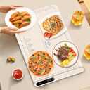 Electric Food Warming Mat HeatingFlameless Silicone Countertop Warmer Tray With 7 Temps 24x16 Inch - Portable Foldable Heat Pad Keep Food Warm For Dinner Serving And Buffet Party - (Cream)