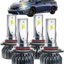 Civic Dedicated Accessory,Fit for 2004-2006 2007 2008 2009 2010 2011 2012 2013 2014 2015 Civic,6000 K Dedicated 05 H 06 L,Plug and Play,No Errors, Pack of 4