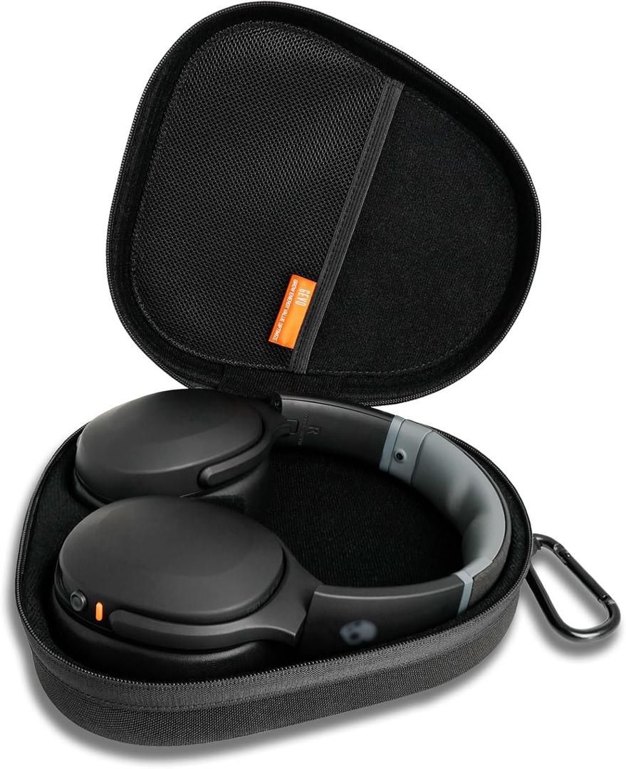 Headphones Case for Skullcandy/JBL/Bose/Sony Wireless Headphones, Travel Case Carrying Cover Bag, Storage Protective Bag with Cable (Black)