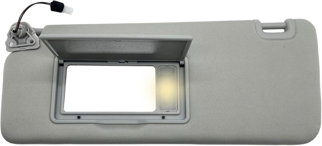 Driver Side Sun Visor with Light Replacement Fits for Nissan Titan 2004-2024 QX56 Armada 2004-2014 with Light 96401-EZ70B Color Gray (Driver Side)