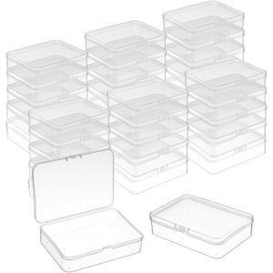 30 Pcs Small Plastic Containers with Lids, 4.13"2.95"0.98"Mini Plastic Clear Bead Storage Containers Case Rectangular Craft Storage Boxes with Lids for Jewelry Beads Craft Hardware Pins