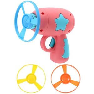 Interactive Cat Toy Flying Disc Launcher Set with 3 Gyroscope Flying Discs for Outdoor and Indoor Pet Play