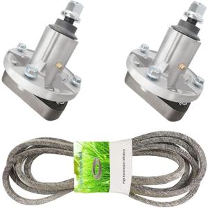 42" Lawn Mower Deck Spindle Rebuild Kit with Belt, Fit for John Deere L100 L108 L110 L111 L118 GY20995, Includes 2 Spindles GY20050 GY20785, 104" Deck Belt GX20072 GY20570