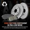 Front and Rear Brake Kit, Ceramic Brake Pads and Drilled and Slotted Brake Rotors, Fit for 2011 2012 2013 Lexus CT200h, 2012 2013 Toyota Prius Plug-In, 2010-2015 Toyota Prius