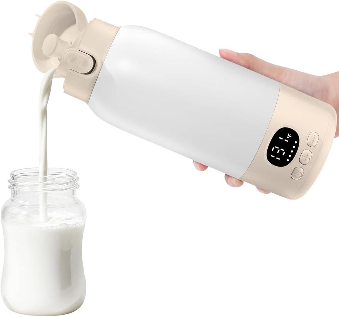 SORUTO Portable Milk Warmer for Travel, 45W Fast Charging Bottle Warmer with 17oz Large Capacity, Fast Heating Breast Milk Warmer, Long Battery Life, Precise Temp Control