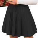 SEAFORM Women's Pleated Knit Mini Skirts Stretchy High Waist A-Line Casual Sweater Skirt Fall Winter Skirts for Women, Size L