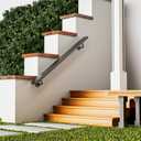 2 Ft Modern Oval Stair Railing Kit, Professional Stainless Steel Frosted Handrail, Indoor&Outdoor Staircase Handrail, Metal Railing Suitable for The Elderly and Children