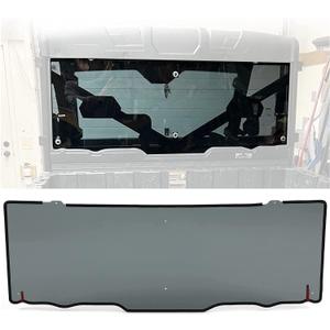 KUAFU Rear Windshield Window Compatible With 2013-2023 Polaris Ranger XP 900/XP1000 2014-2023 900/1000 CREW 2015-2016 XP 570 FULL SIZE/CREW Rear Windscreen Back Window Dust Panel Smoke Tinted