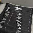 DURATECH Super-thin Open End Wrench Set, SAE(5/16" to 1-1/16") & Metric(5.5mm to 27mm), 16-Piece, Slim Spanner Wrench Set with Rolling Pouch