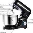 Aucma Stand Mixer,6.5-QT 660W 6-Speed Tilt-Head Food Mixer, Kitchen Electric Mixer with Dough Hook, Wire Whip & Beater (Black, 6.5QT)