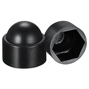 Uxcell Plastic Dome Nut Protection Cap Covers, M12 Nut Cover Black 49pcs