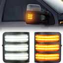 SUPAREE LED Switchback Side Mirror Marker Running & Turn Signal Light fits For 2008-2016 F250 F350 F450 F550 Super Duty Running light and Turn signal Aftermarket Replacement-Smoked Lens