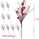 Valentines Day Decorations Floral Picks Stems - 8Pcs,16 Inch Artificial Red Berry Heart Shaped Branches Gift for Wedding Home Vase Decor