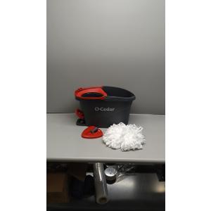 O-Cedar EasyWring Microfiber Spin Mop, Bucket Floor Cleaning System, Red, Gray, Standard