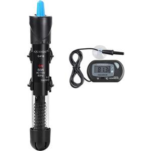 AQUANEAT Aquarium Heater, 50W Fish Tank Heater, Adjustable Submersible Water Thermostat with Digital Thermometer