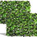 DOEWORKS Expandable Fence Privacy Screen for Balcony Patio Outdoor, 2PCS Faux Ivy Fencing Panel for Backdrop Garden Backyard Home Decorations