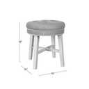 Hillsdale, Sophia Round Tufted Wood and Upholstered Backless Vanity Stool for Makeup Room or Bathroom, Gray (Grey)