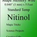 Kellogg's Research Labs, Standard Temp 115F (45C), 0.040" (1.0mm) Shape Memory Nitinol Wire, 5 feet