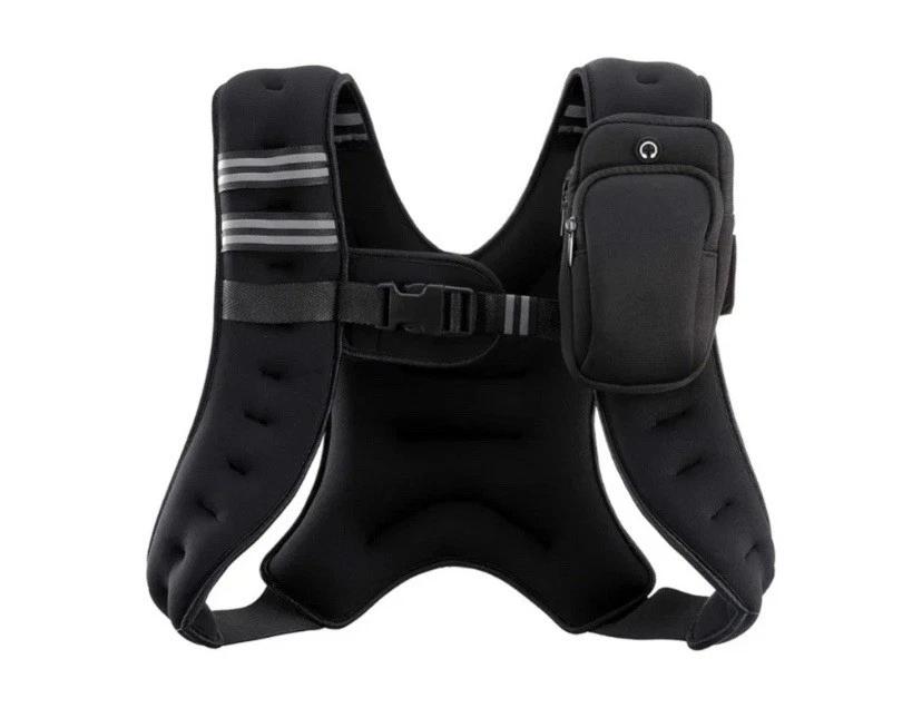 ZELUS Weighted Vest, 10lb Weight Vest with Reflective Stripe for Workout, Strength Training, Running, Fitness, Muscle Building, Weight Loss, Weightlifting (10 lb, Black)