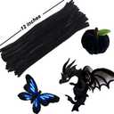 5 x 100pcs Black Pipe Cleaners Chenille Stems for DIY Art & Crafts with Googly Eyes 100pcs (12inch x 6mm)