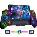 Gammeefy Switch Controller for Nintendo Switch/ Switch OLED, (No Drift, No Deadzone) Hall Effect Joystick Wireless Switch Joypad With 9 Lights Color, One-Piece Switch Remote with Turbo Programming, Game Boy Color