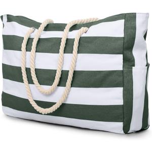 Becokan Beach Bags for Women Large Waterproof Beach Tote Bag Zipper Beach Bags Waterproof Sandproof Swim Pool Bag Large Tote
