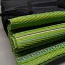 Wefavor Outdoor/Indoor Rug Plastic Straw Rug Waterproof Portable Outdoor Mat, Easy to Clean and Fold,Perfect for Garden, Patio, Picnic, Decking-（Green，6x9Ft）