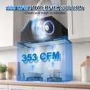 Insert Range Hood 24Inch, Built-in Kitchen Hood with 353 CFM, 3-Speed Vent Hood with Push Button Control LED Lights, Metal Filter, Suitable for Home kitchen, Compact Kitchen, Apartments