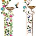 YADOOLIFE 57 Bird Bath with Garden Trellis for Climbing Plants Outdoor, Small Decorative Trellises Metal Birdbath Bird Baths, 1 Piece (Dragonfly)